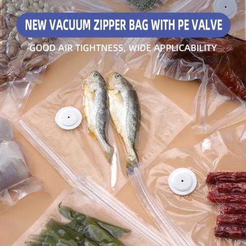 New PE Valve Vacuum Zipper Bag