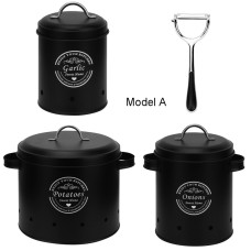 Fruit and Vegetable Food Storage Container Metal Jar Set(3 Pieces with Planer Tool )