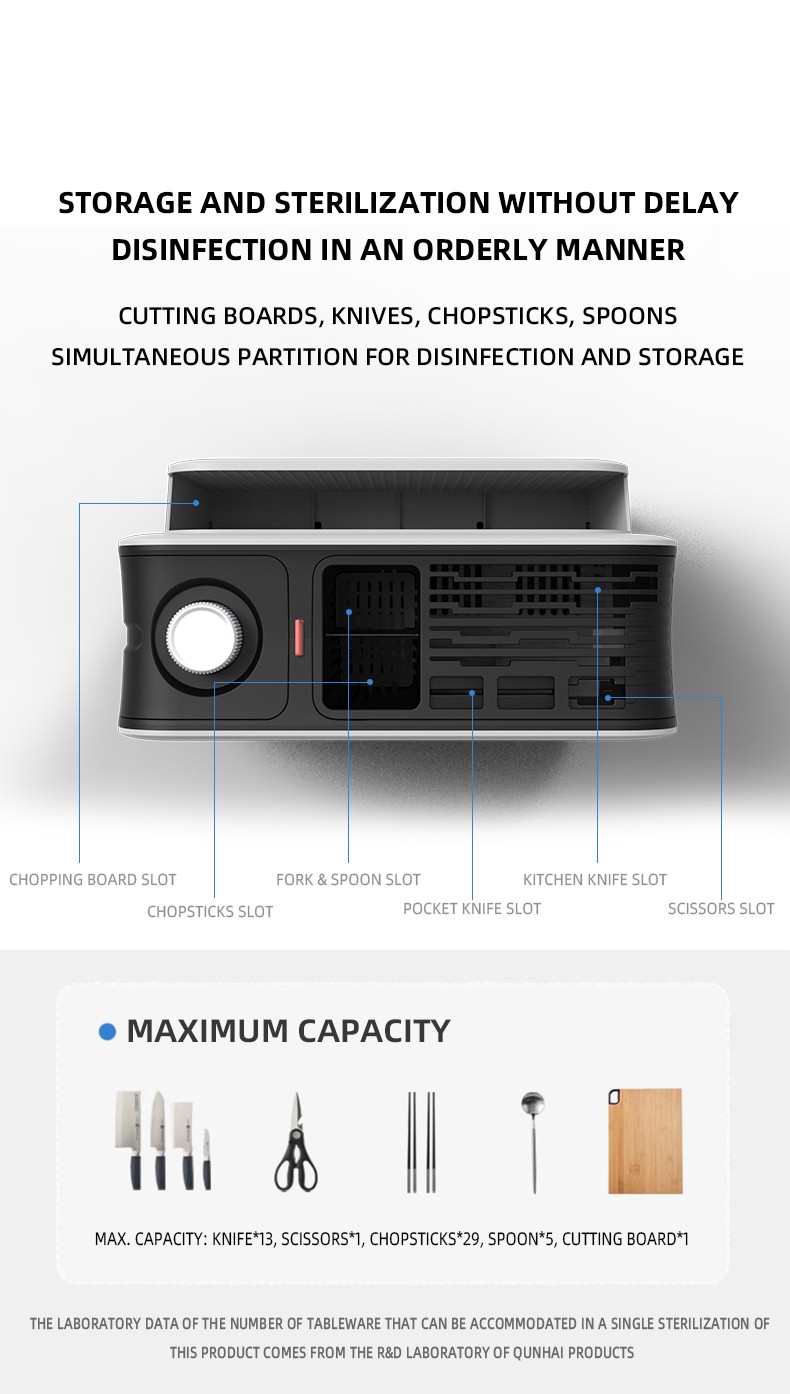 Kitchen Appliance Knife Disinfection Holder Cutting Board Drying UV Sterilization