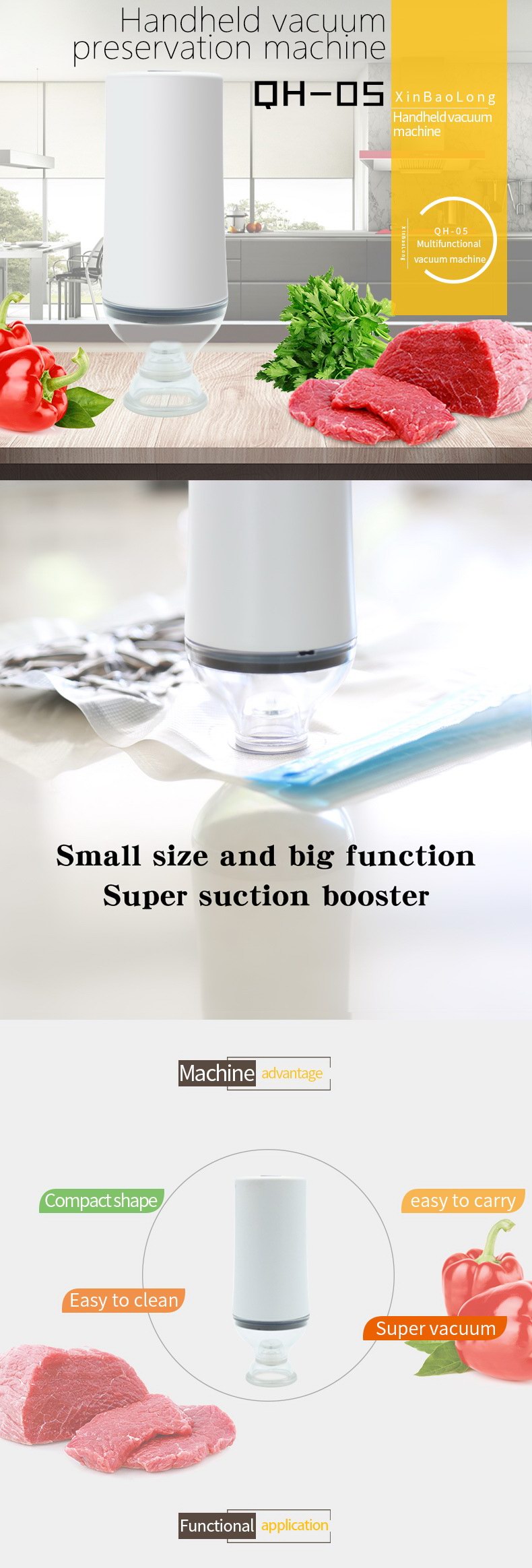 Rechargeable Handheld Vaccumizer Mini Vacuum Sealer Machine