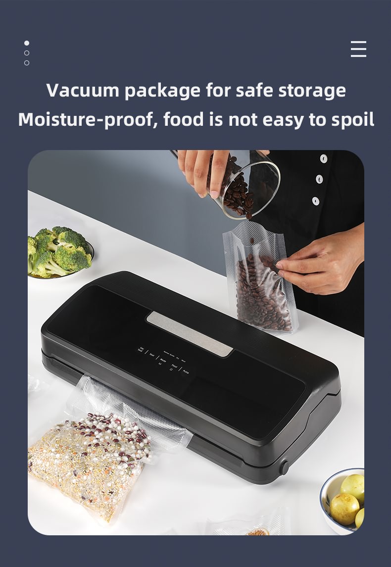 New High-speed Vacuum Food Sealer Built-in Roll Bag Holder and Cutter