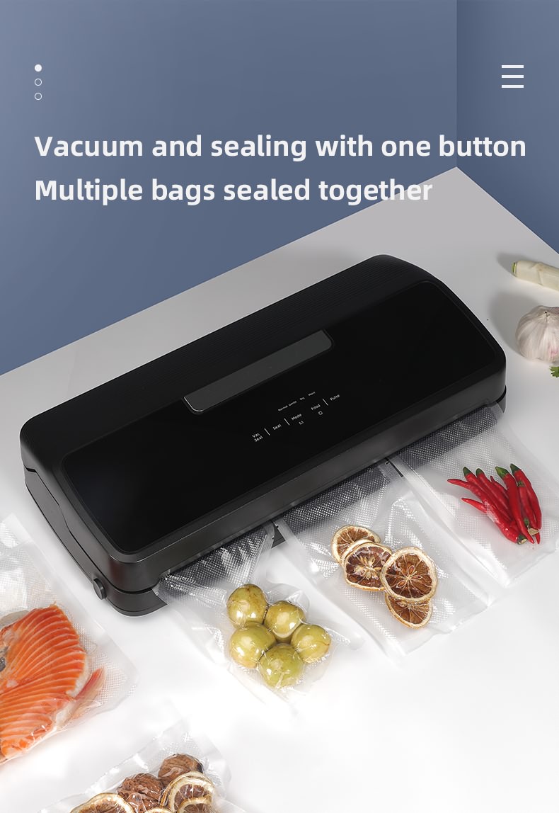 New High-speed Vacuum Food Sealer Built-in Roll Bag Holder and Cutter