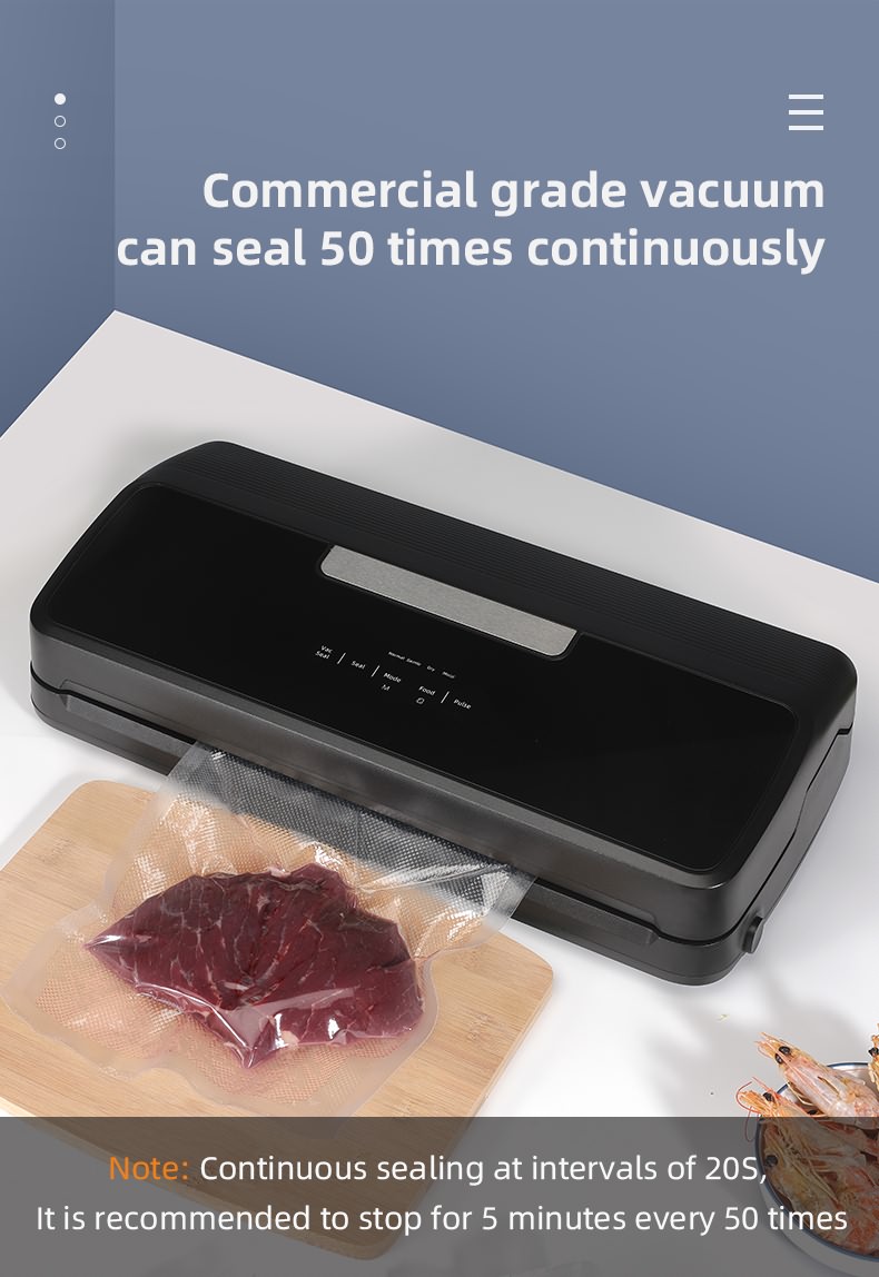 New High-speed Vacuum Food Sealer Built-in Roll Bag Holder and Cutter