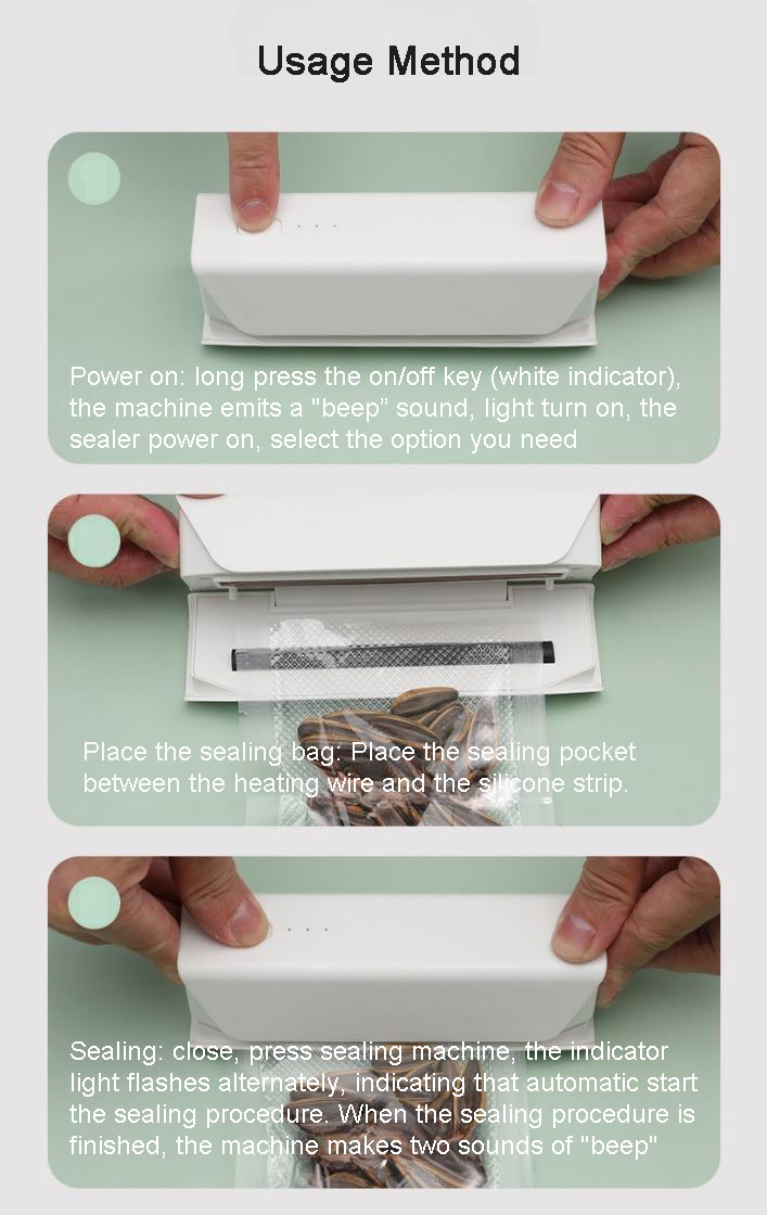 Mini Rechargeable Vacuum Sealer Machine For Food Moistureproof And Storage 