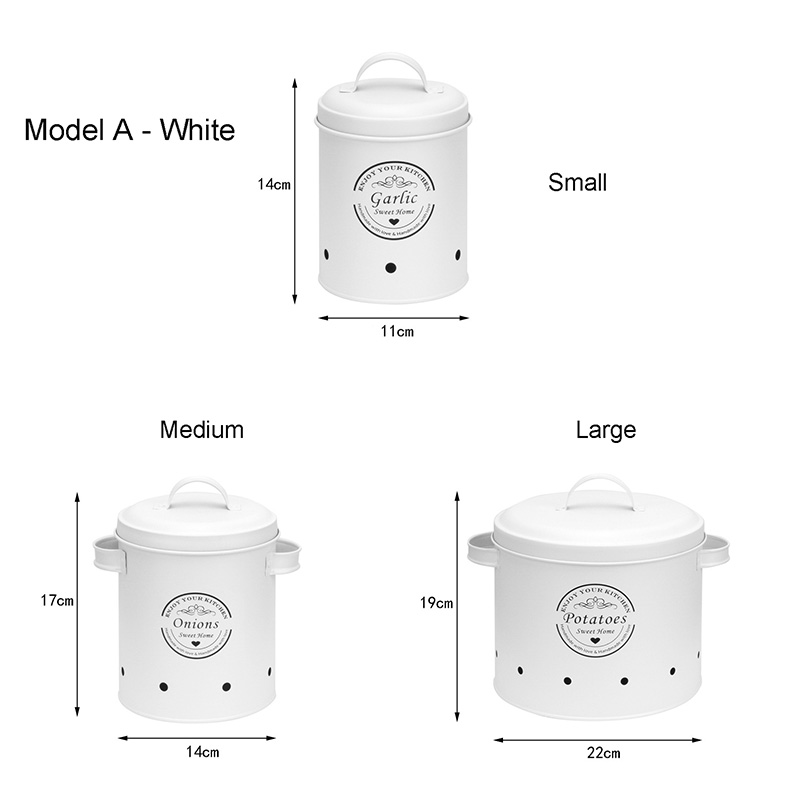 Fruit and Vegetable Food Storage Container Metal Jar Set(3 Pieces with Planer Tool )