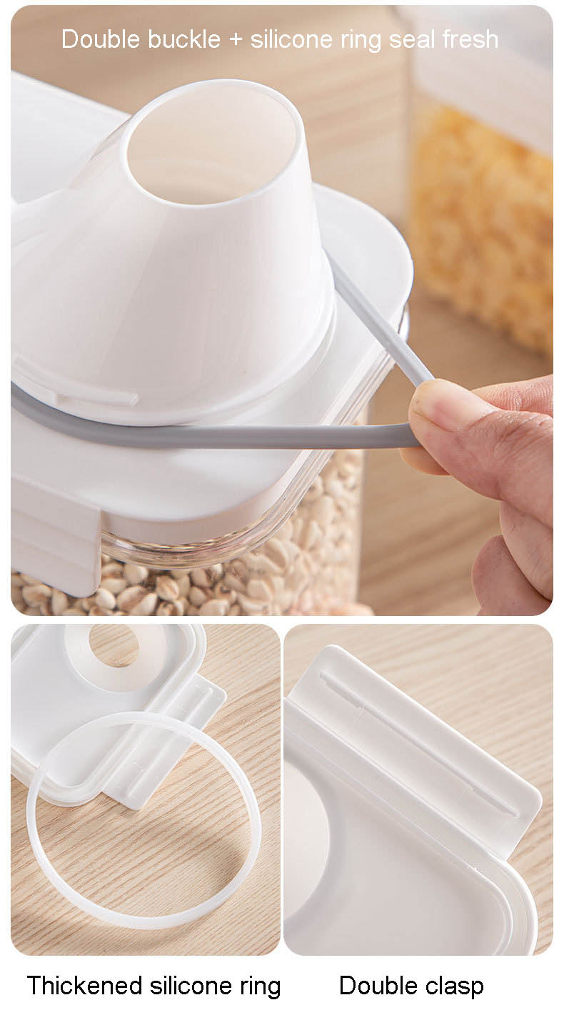 Household Rice Bucket Box Food Seal Storage Container With Scale Lib