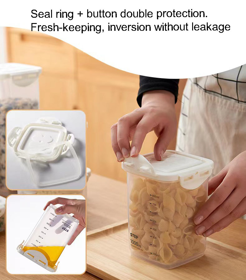 Kitchen transparent plastic food storage containers with lids