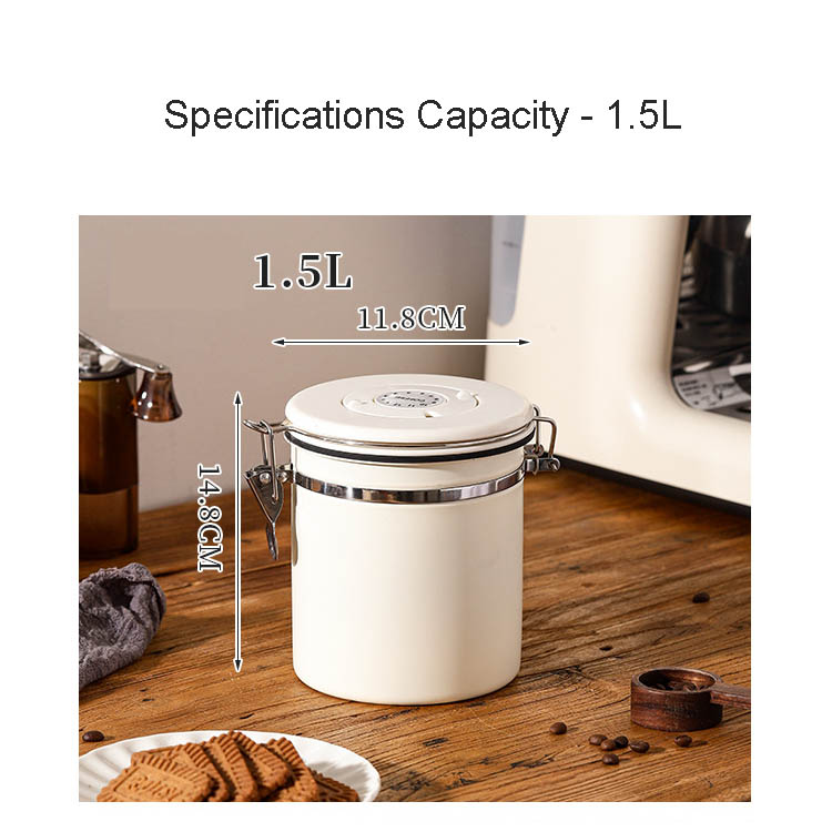 stainless steel seal tank thickened food storage airtight jar with scoop exhaust valve