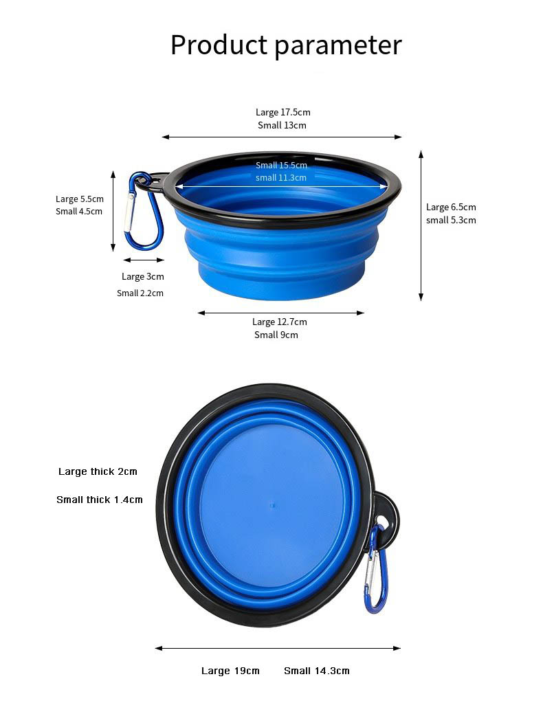 Pet Folding Telescopic TPE Bowl Portable Dog Bowl For Outdoor Drinking Water